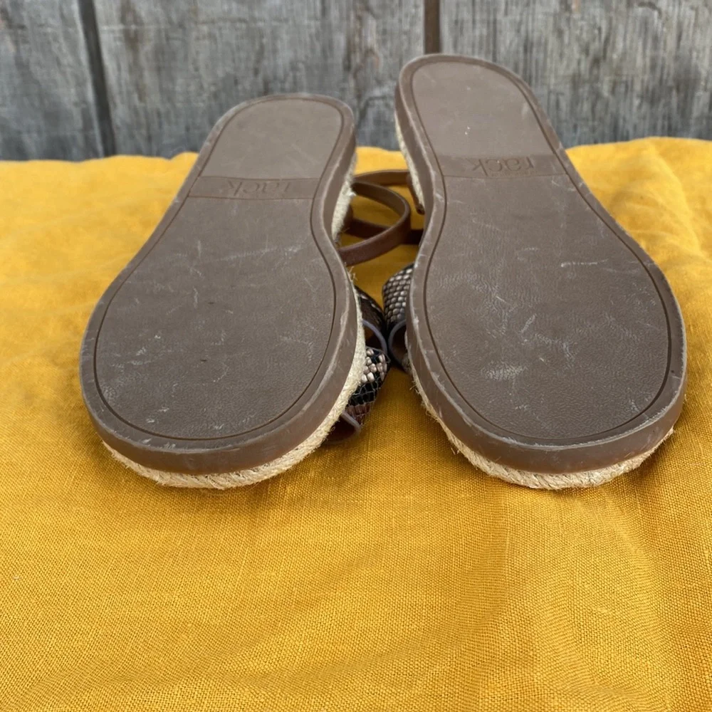 Nordstrom Rack Polly Flat Espadrille Snake Print Cross Sandals Size 5